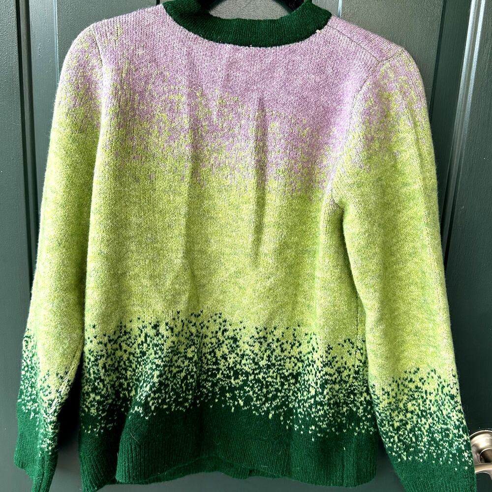 LOGO by Lori Goldstein QVC Brushed Ombre Button Front Cardigan Sz M Maximalist - Picture 4 of 8